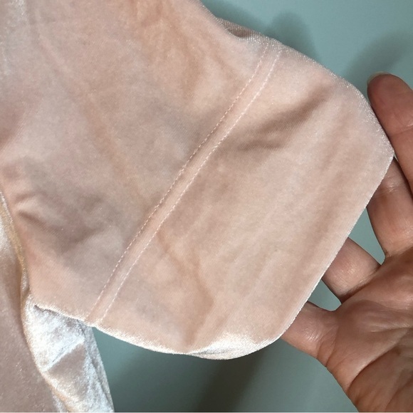 Anthropologie Rose Velvet Mock Neck Shirt. Size small. - Picture 7 of 11